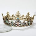 thumbnail image 4 of Corona de reina barroca con joyas, coronas y tiaras de boda con diamantes de imitación para mujeres, accesorios para el cabello para fiestas de disfraces con piedras preciosas, 4 of 5
