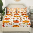 thumbnail image 2 of YST Drap-Housse de Style Ferme pour l'Action de Grâce, Ensemble de Literie Thème Campagne Automne pour Lit Simple, Draps de Lit Citrouille de Récolte d'Automne pour Enfants et Adultes, Housse de Lit Feuilles d'Érable Nature 1 Taie d'Oreiller, 2 of 4