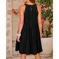 thumbnail image 4 of PRETTYGARDEN Women's Summer Hollow Out Halter Dresses Casual Sleeveless A-Line Tiered Swing Sundress Beach Vacation Mini Dress, 4 of 6