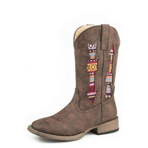 Roper Western Boots Girls Double Arrows Faux Brown 09-018-1903-2481 BR