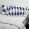 thumbnail image 4 of Navy Blue White Plaid Standard Size Pillow Cover, Pillowcase Protectors with Zipper, Breathable Decorative Throw Pillow Case Cover, Farmhouse Checkered Buffalo Pillow Shams for Couch Sofa 20x26Inch, 4 of 8