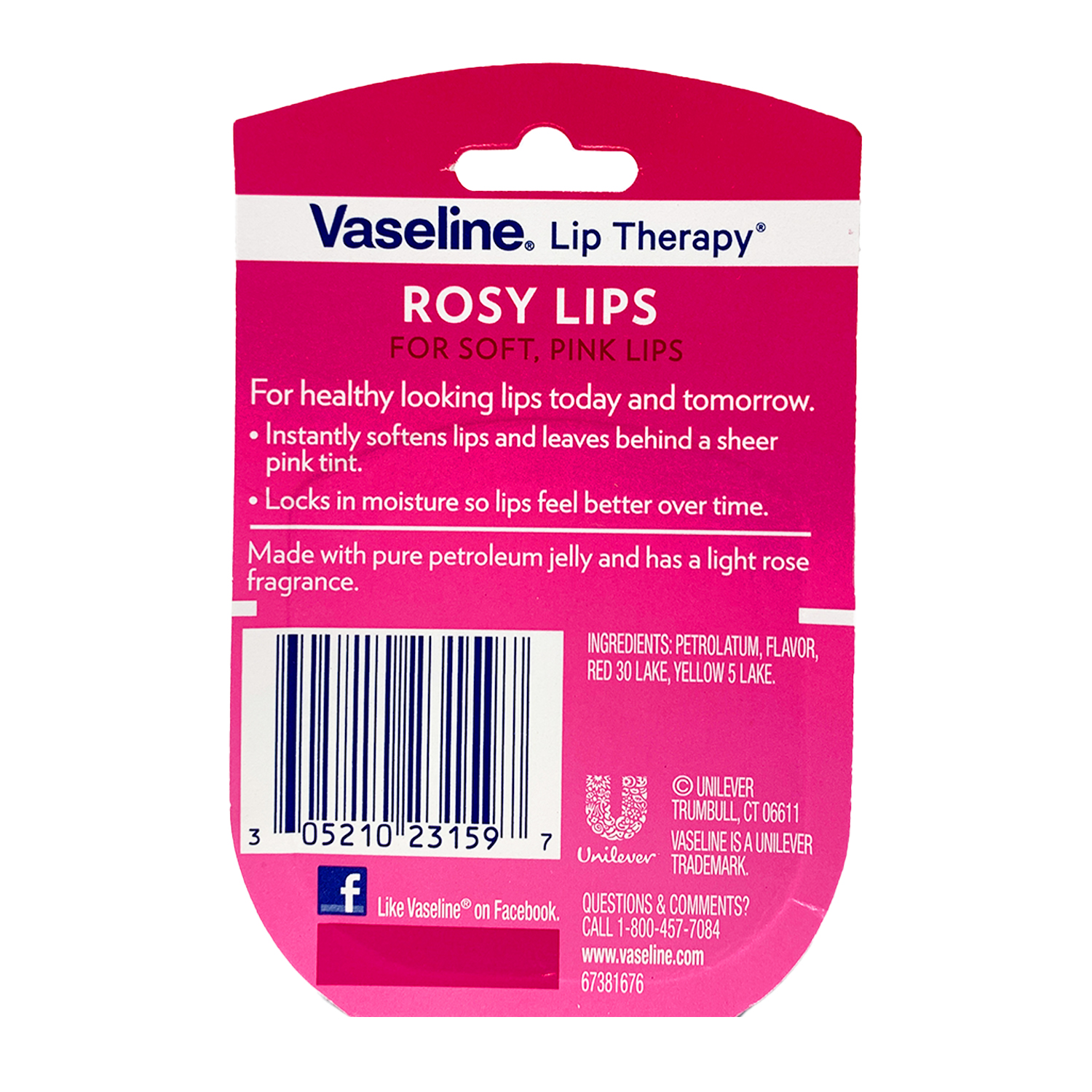 4 Pack Vaseline Rosy Lips Lip Therapy for Soft, Pink Lips, 0.25oz Each - image 2 of 3