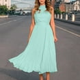 thumbnail image 4 of THDHVS Maxi Dresses for Women 2025,Women's Casual Dresses,Women's Lace V-neck Tie Chiffon Fly Sleeve Dress Green M, 4 of 7