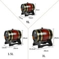 thumbnail image 3 of Tonneau en Bois 1,5 L/3 L Tonneau Rétro pour Whisky Seau à Vin Rouge Grande Capacité Contenant de Rangement avec Robinet Accessoires pour Fabrication de Vin 1,5 L Rouge Vin, 3 of 6