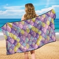 thumbnail image 5 of XYZCANDO Iridescent Mermaid Scale Pattern Car Seat Towel Cover Non-Slip for Swimming Gym, Easy Install Non-Slip Fit Car Cushion Seat Covers Comfortable, 5 of 10
