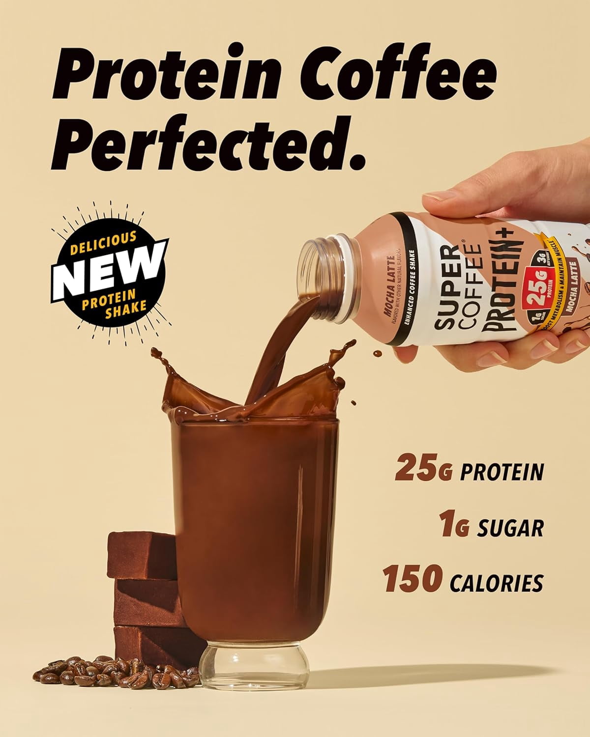 Super Coffee Protein+ Vanilla Iced Coffee Drink, 11 fl oz, 4 pack, 25g Protein Liquid