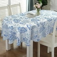 thumbnail image 1 of Oval Tablecloth 60 x 102 Inch, Blue Paisley Floral Tablecloth for Oval Table, Fabric Wrinkle Free Washable Waterproof Vintage Tablecloth Oval Table Cloth for Dining Room Table, 1 of 1
