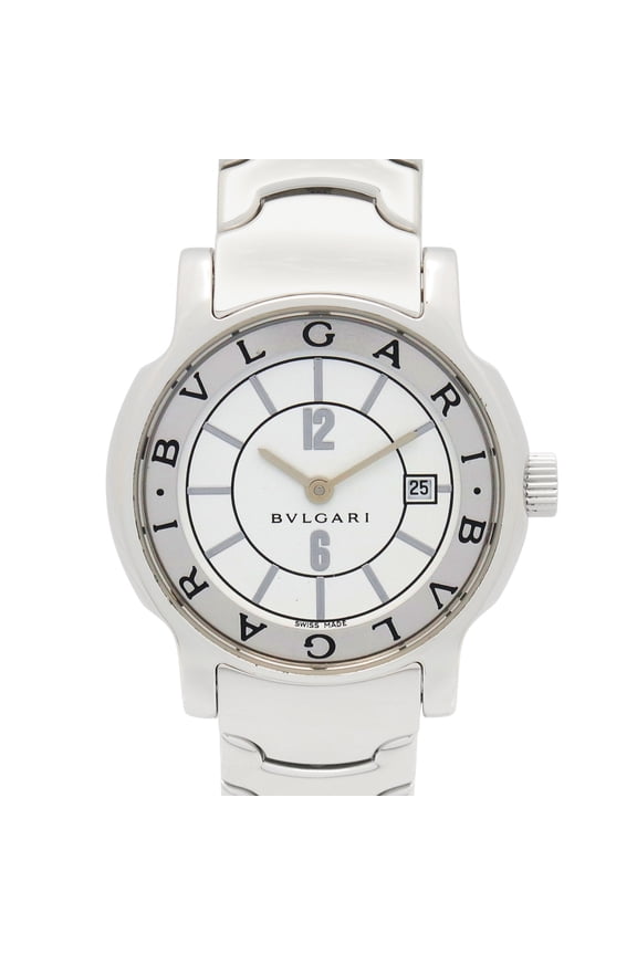 Pre-Owned Bulgari BVLGARI Solo Tempo Watch, Stainless Steel, Women's, White (ST29S)