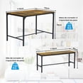 thumbnail image 2 of Juego de Comedor 4 Personas Mesa Rectangular 110x70cm con 2 Bancas Estilo Industrial Color Madera, 2 of 8