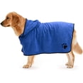 thumbnail image 2 of Microfibre Dog Bathrobe Adjustable Cat Fast Dry Bathing Quick Drying Pajamas Toweling Super Absorbent Pet Robe S Blue 40cm for Back Length, 2 of 6
