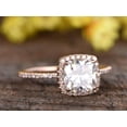thumbnail image 2 of Antique 1.25 Carat Moissanite and Diamond Ring with Cushion Cut in 10k Rose Gold, 2 of 5