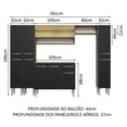 thumbnail image 3 of Cocina Integral 261cm Marrón/Negro Emilly Madesa 04, 3 of 5