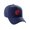 Navy, variant on Daxton Structured Baseball Hat Cap Curved Visor Old English Font Light Blue Hat Red K
