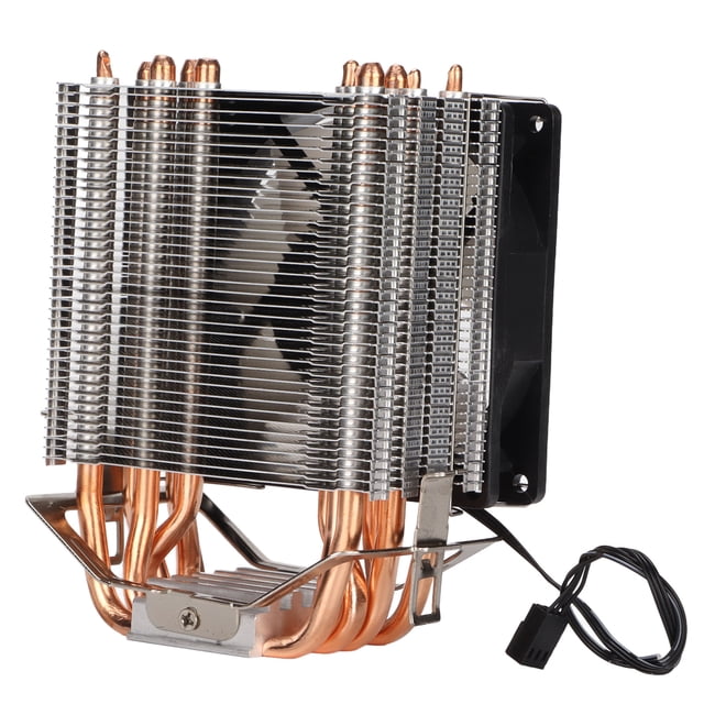 CPU Cooler For LGA 775 1155 1156 1366 2011, Direct Contact Technology Precise Airflow Cooling Fans Low Noise Excellent Heat Dissipation Six Tubes RGB 3pin FanSingle Fan