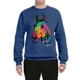 thumbnail image 2 of Wild Bobby, Neon Rainbow Horse Animal Lover Unisex Crewneck Graphic Sweatshirt, Vintage Heather Blue, Small, 2 of 3