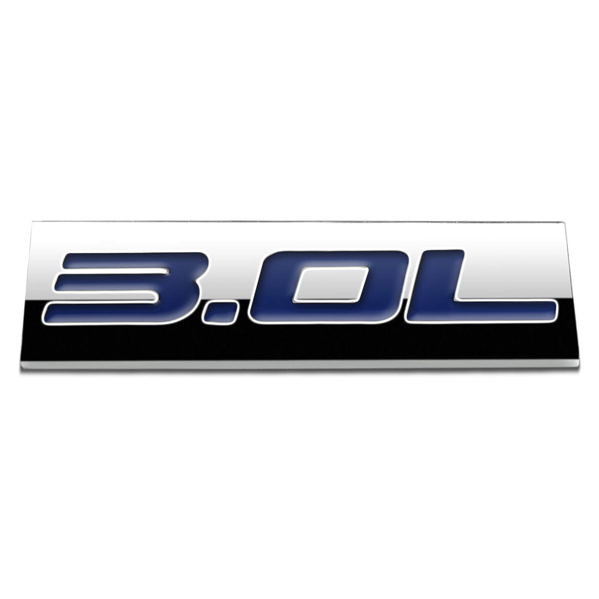 DNA Motoring 6.0L Emblem – Polished Chrome & Red – Stick On Metal Badge – Rear Placement