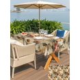 thumbnail image 5 of Outdoor Tablecloth with Umbrella Hole for Patio/Picnic/Party/Camping, Retro Orange Spring Floral Waterproof Table Cloth Rectangle Table Cover Washable, Vintage Botanical Peony Farmhouse (52"x 70"), 5 of 8
