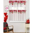thumbnail image 3 of Valentine's Day Kitchen Curtains Valances and Tiers Set of 3, 24 Inch Length Tier Curtains and Valance Rod Pocket Valance Curtains Set for Kitchen Bathroom Small Windows, 3 of 8