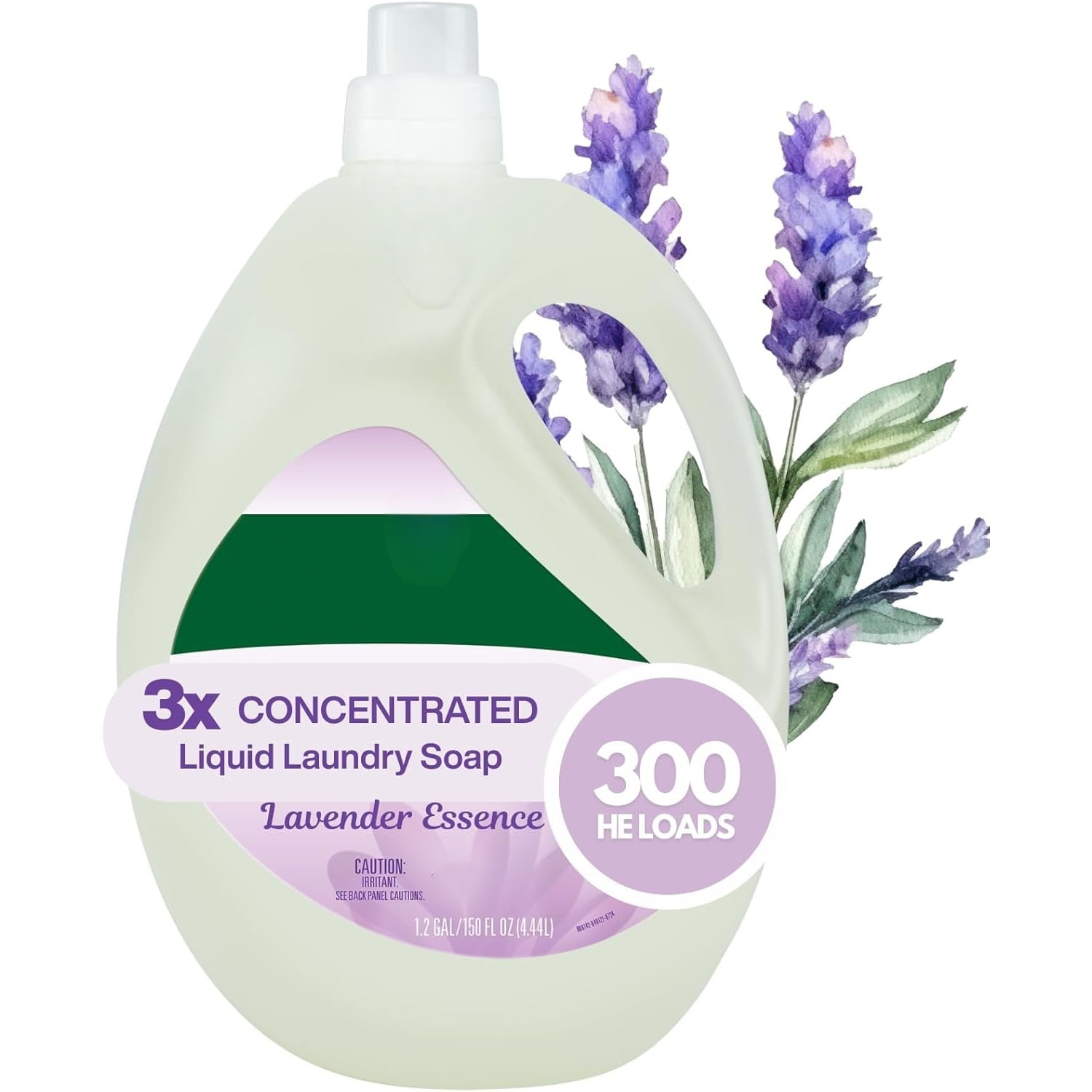 Natural Laundry Detergent - 300 HE Loads - Liquid, Eco-Friendly, Plant-Based, No Artificial Fragrance, Colors or Preservatives, Lavender Lily, 150 Fl Oz