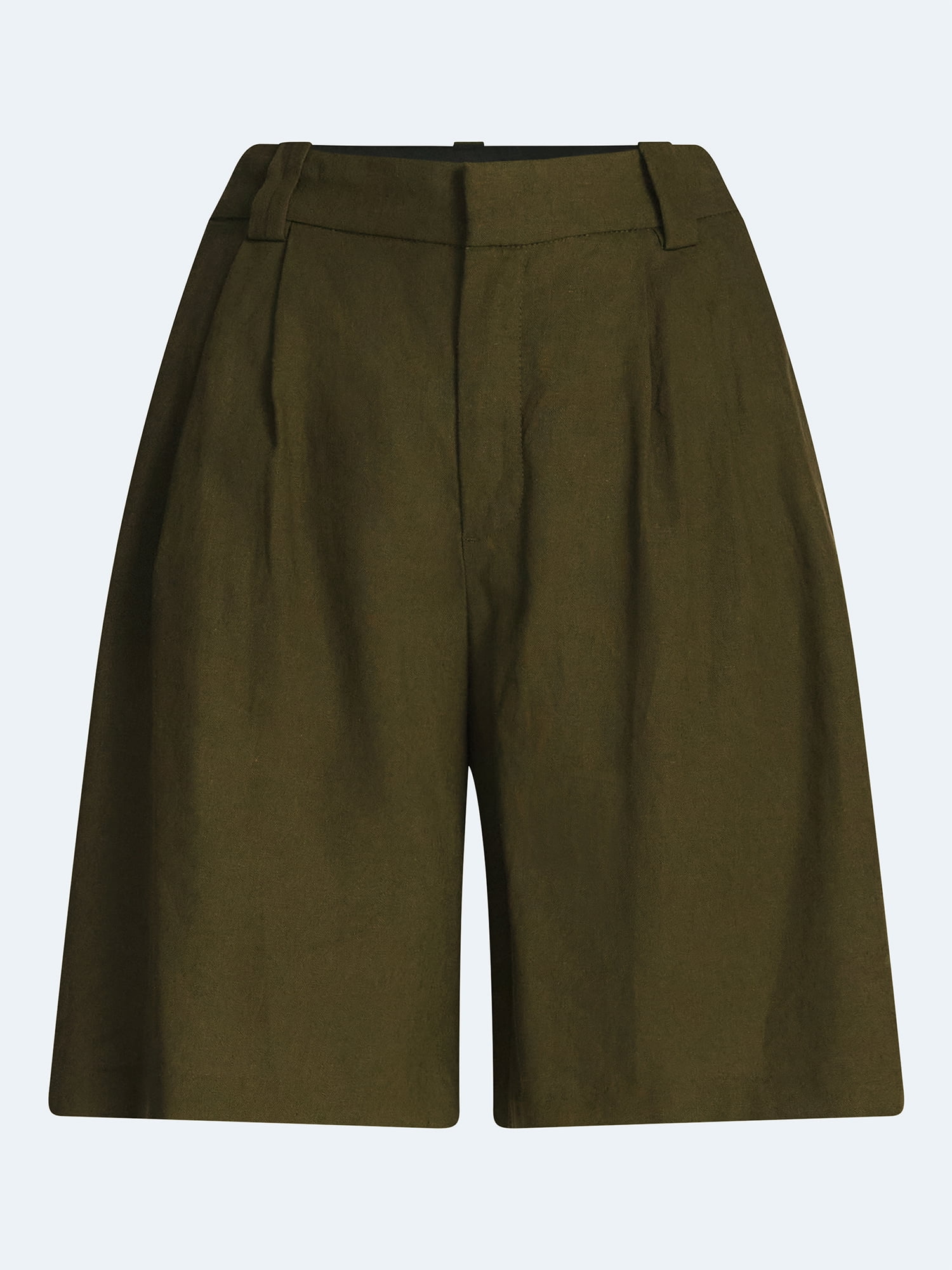 Scoop Women’s Pleated Bermuda Shorts, 9'' Inseam, Sizes 0-26W