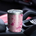 thumbnail image 4 of 30oz Pink Breast Cancer Tumblers Stainless Steel Tumbler with Lid and Straw,Vacuum Insulated Double Wall Travel Tumbler Cups Mug with Cleaning Brush for Coffee,Tea, 4 of 7