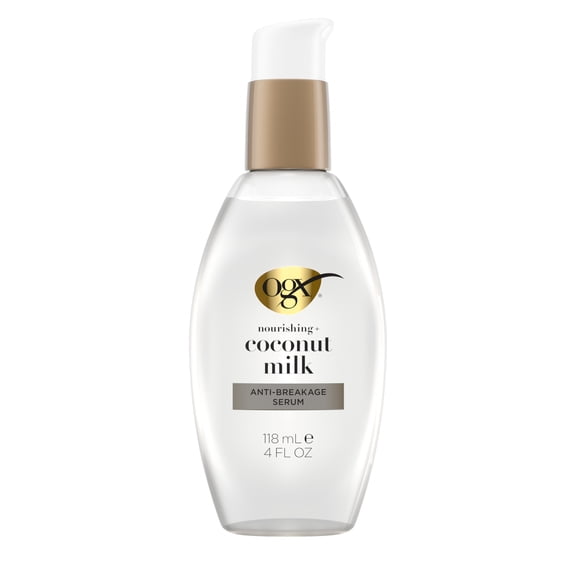 OGX Coconut Milk Moisturizing Strength & Shine, Leave-In Treatment Hair Serum, 4 fl oz