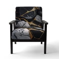 thumbnail image 4 of Designart "Marbled Gold Geode Abstract II" Chaise d'Appoint en Marbre Noir - Fauteuil Moderne pour Chambre, 4 of 7