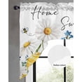 thumbnail image 2 of White Daisy Swag Valances for Windows, Small Curtains Drapes, Spring Floral Elegant Farmhouse Botanical Bees Kitchen Window Curtains Over Sink Window Treatment Valance for Bedroom/Bathroom 56"x36", 2 of 5
