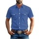 thumbnail image 2 of Yaoyar Mens Summer Vintage Turndown Collar Shirts Short Sleeve Casual Button Down Shirt Beach Vacation Tops, 2 of 6