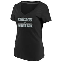 Women's Majestic Black Chicago White Sox Compulsion to Win Plus Size V-Neck T-Shirt