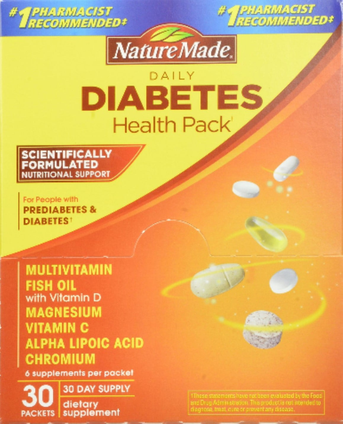 Nature Made Daily Diabetes Health Pack 30 Each (Pack of 2)