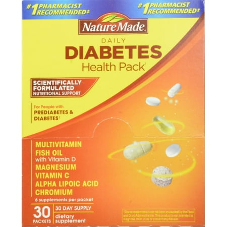 Nature Made Daily Diabetes Health Pack 30 Each (Pack of 4) - Walmart.com