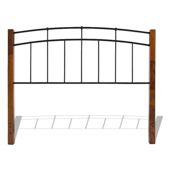 Benson Queen Headboard Only - Textured Black & Maple