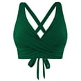 thumbnail image 2 of GZWYHT Tankini Tops for Women Bathing Suit for Women Women Swimwear Tops Underwire Full Coverage Bikini Top Up Swim Crop Top Tie Back Bathing Suit Tops Womens Swimsuits Womens Bathing Suits Green L, 2 of 4