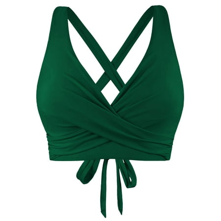 MSJUHEG Underwire Swimsuit Top Push Up Bathing Suit Top Womens Underwire Bikini Top Swimwear Tops Underwire Full Coverage Bikini Womens Underwire Bikini Top Womens Underwire Bikini Top Green XL