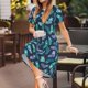 thumbnail image 3 of Balery Green Christmas Print Socks Vestidos sueltos de manga corta para mujer, vestidos de verano 2025, vestidos casuales de corte A con vuelo., 3 of 6
