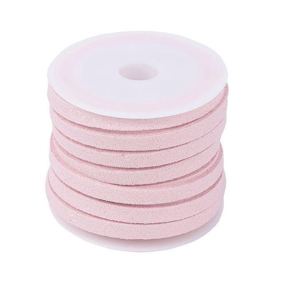 1Roll Faux Suede Cord Faux Suede Lace Pink 5x1.5mm 5.46 yards(5m)/roll Material Faux Suede