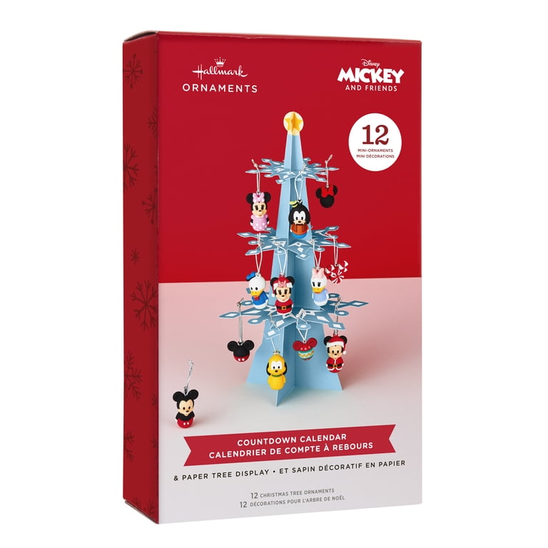 Hallmark Mickey Mouse and Friends Countdown Calendar Paper Tree Set with 12  Mini Ornaments, 0.02lbs - Walmart.com