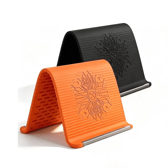 Portable Foldable Silicone Aluminum Phone Holder, 2026 New Flexible Silicone Phone Stand, Adjustable Airplane Phone Holder for Tablet Laptop Desk Travel Non-Slip Bed Office Treadmill (Mixed, 2pcs)