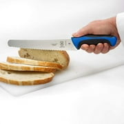 Mercer Culinary Millennia 10 Steel Wavy Edge Bread Knife, Blue Handle
