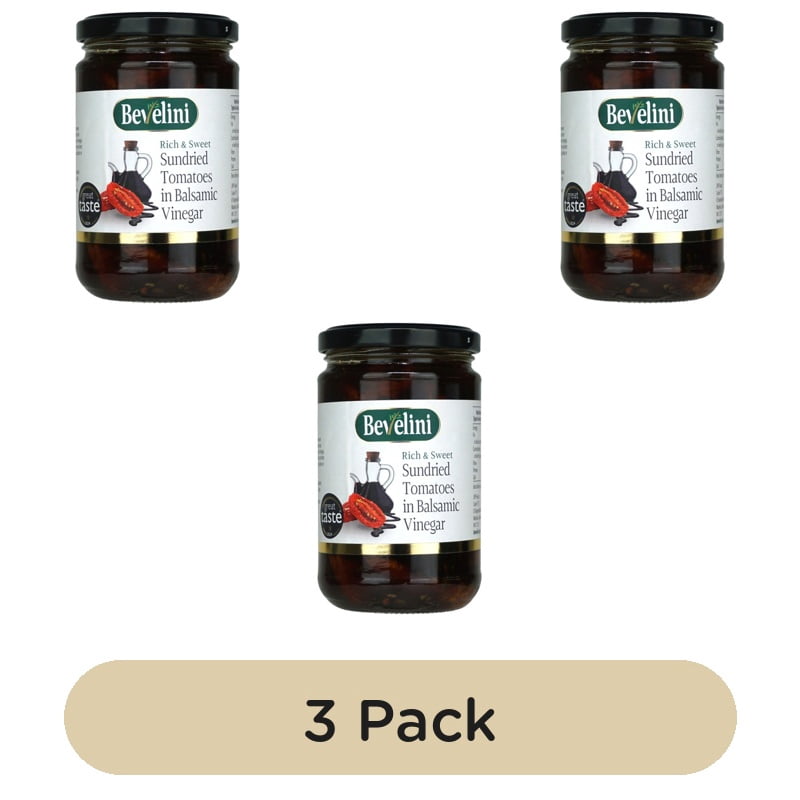Bevelini Sundried Tomatoes in Balsamic Vinegar 310g, British Import (Pack of 3)