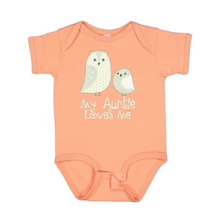 

Inktastic My Auntie Loves Me Owl Gift Baby Boy or Baby Girl Bodysuit
