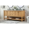 thumbnail image 2 of Elegant Decor Metropolis 72" Aluminum MDF Double Bathroom Vanity in Natural Wood, 2 of 8