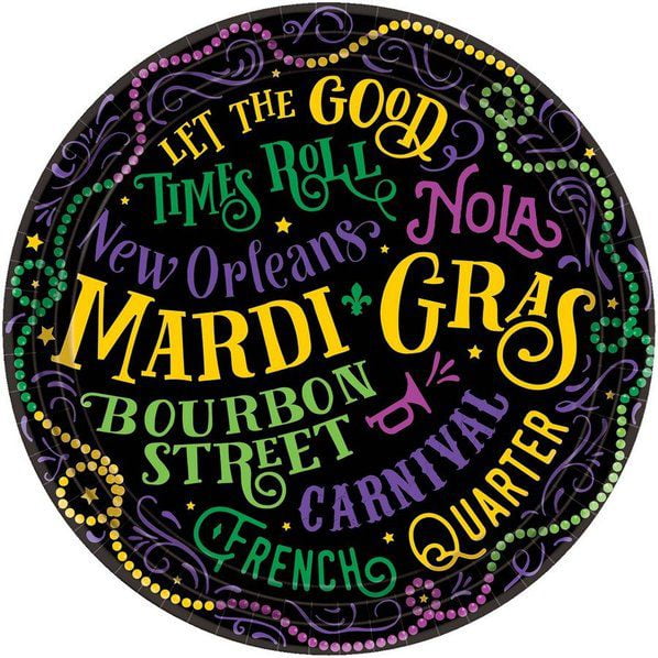 mardi gras dessert plates