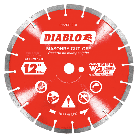 Diablo DMADS1200 12 in. Diamond Segmented Cut-Off Discs for Masonry
