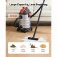 thumbnail image 6 of KFFKFF Stainless Steel 8-Gallon Wet Dry Vacuum Cleaner, 6 Peak HP with Self-Cleaning Function, Dual-Filter System, 900W Power, 1.25in x 7ft Hose, 9.8ft Cord, Durable Metal Tank for Workshop, Garage,, 6 of 9