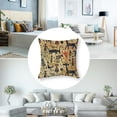 thumbnail image 5 of Prehistoric Fluffy Throw Pillow Cushion Cover, Dated Irregular Caveman Paint Forms with Bird and Cow Shape Early Modern Humans, Decorative Square Accent Pillow Case, Tan Brown, 5 of 7