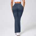 thumbnail image 4 of Domuza Women's Flare Yoga Pants with Pockets High Waist Flared Leggings Bootcut Gym Workout Pants Dark Gray M, 4 of 6