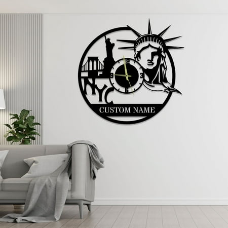 Craftnamesign Custom New York Wall Clock For Living Room Store Shop Office Decor