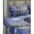 thumbnail image 2 of Nautical Sheet Set, Close up Photo Model of a Ship Sails on Blurry Background Maritime Themed, Fitted and Flat Sheet Pillowcases Bedding Accent 4 Piece Set, Queen, Blue and Brown, by Ambesonne, 2 of 4